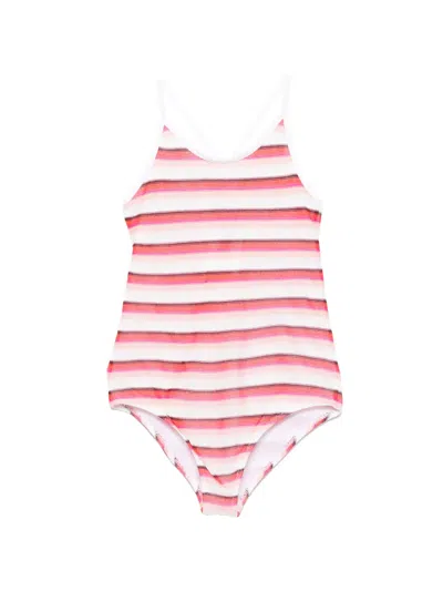 Missoni Kids' Striped Swimsuit In Pink