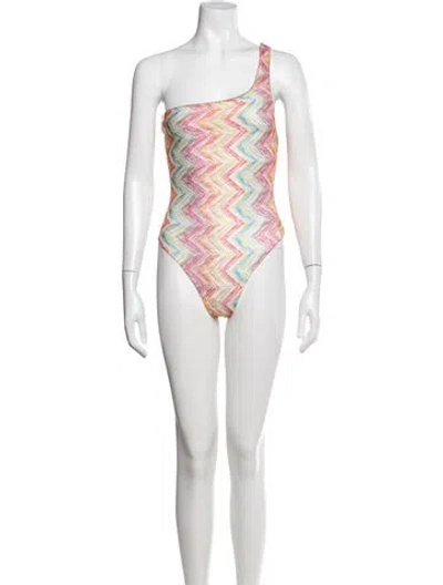 Pre-owned Missoni Striped Swimsuit W/ Tags In White
