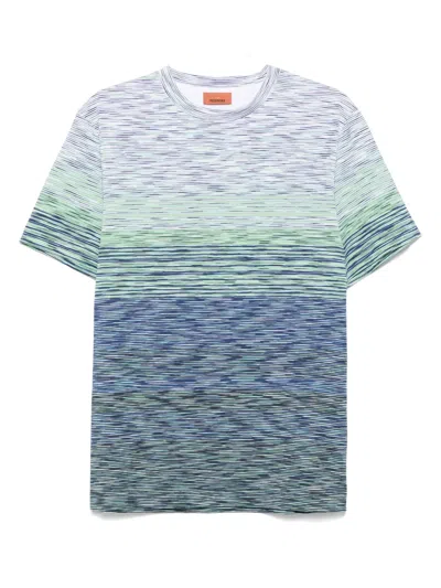 Missoni Space Dye Crew Neck Tee In Blue