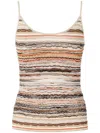 Missoni Striped Tank Top In Brown