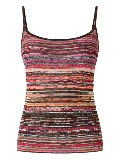 Missoni Striped Tank Top In Black