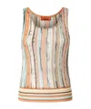 Missoni Multicolor Viscose Blande Tank Top In Nude