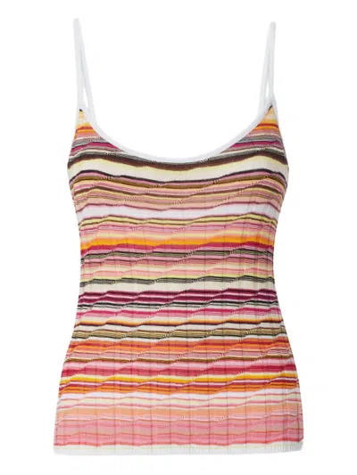 Missoni Striped Tank Top In Pink