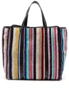 Missoni Striped Terry-cloth Tote Bag In Brown