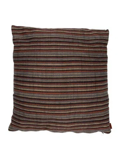 Pre-owned Missoni Striped Throw Pillow In Brown/neutrals