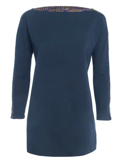 Pre-owned Missoni Striped Top In Blue