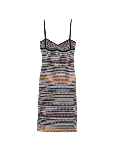 Missoni Striped Trim Dress In Yellow