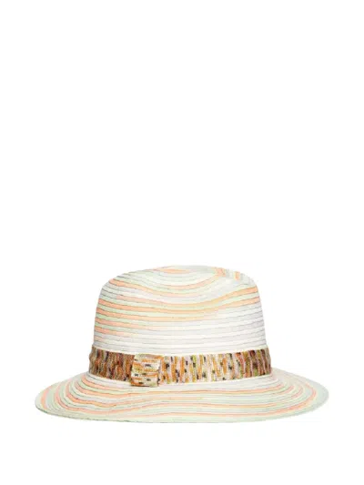 Missoni Striped Trimmed Hat In Brown