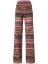 Missoni Womens  Striped Metallic-weave Straight-leg Mid-rise Knitted Trousers In Brown