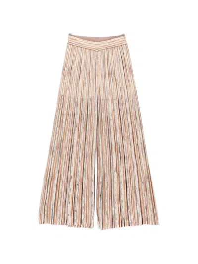 Missoni Striped Trousers In Brown