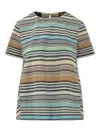 Missoni Multicolour Crew Neck Stripes T-shirt In Multi