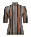 Missoni Striped Short-sleeve Jumper In Gray