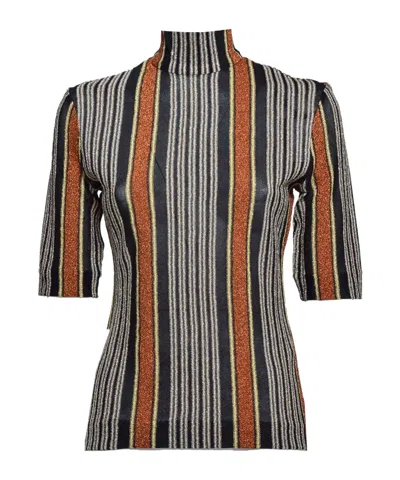 Missoni Striped Short-sleeve Jumper In Multi