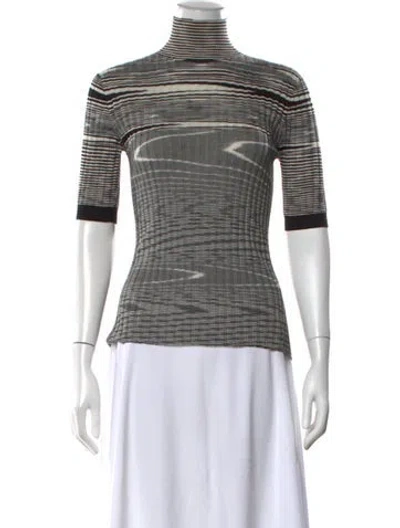 Pre-owned Missoni Striped Turtleneck Sweater In Blue