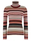 Missoni Striped Turtleneck Sweater Sweaters And Cardigans Pink In Brown