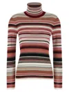 Missoni Striped Turtleneck Sweater Sweaters And Cardigans Pink In Multi