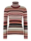 Missoni Striped Turtleneck Sweater Sweaters And Cardigans Pink In Multi