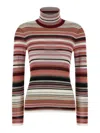 Missoni Striped Turtleneck Sweater Sweaters And Cardigans Pink In Multi