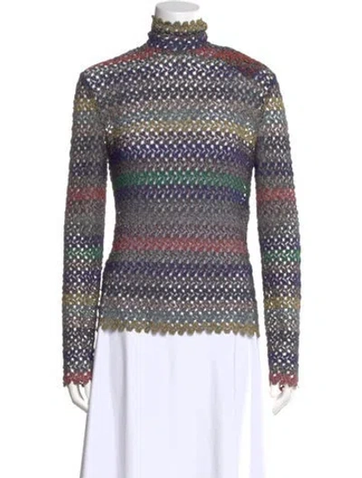 Pre-owned Missoni Striped Turtleneck Sweater In Multi