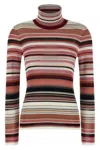 Missoni Striped Turtleneck Sweater Sweaters And Cardigans Pink In Pink
