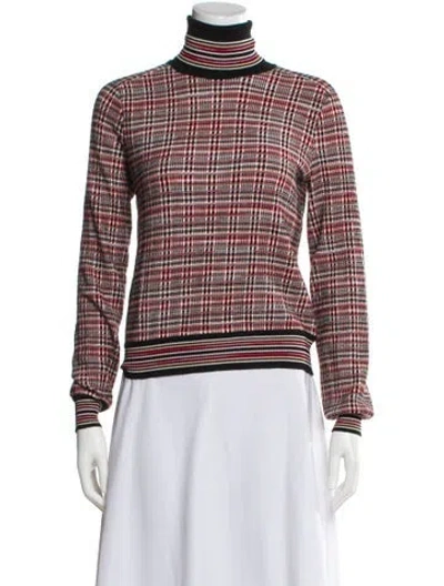 Pre-owned Missoni Striped Turtleneck Sweater In Red