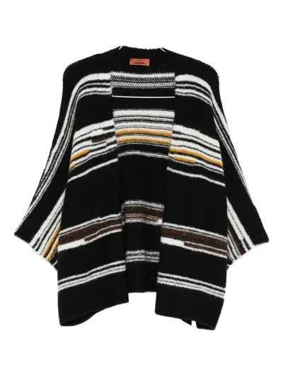 Missoni Striped V-neck Cardigan In Black