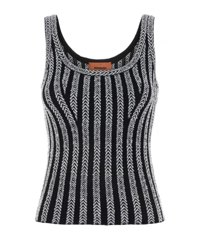 Missoni Sequin-embellished Ribbed-knit Tank In Printed