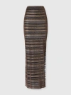 Missoni Striped Split Skirt In Brown