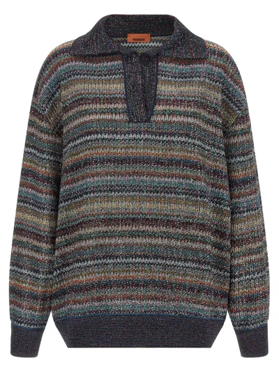 Missoni Striped Viscose With Lamé Sweater In Multi