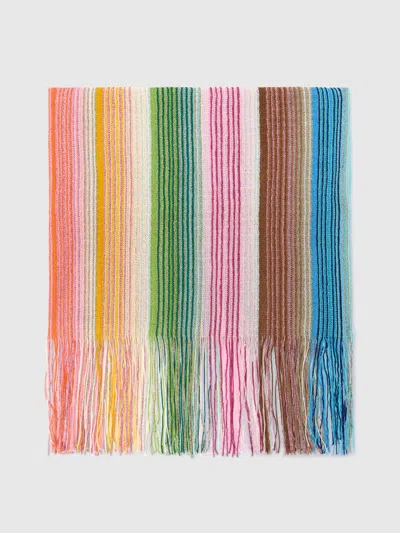 Missoni Striped Viscose-blend Scarf With Fringes In Multi