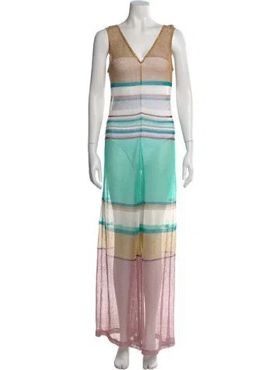 Pre-owned Missoni Striped V-neck Jumpsuit