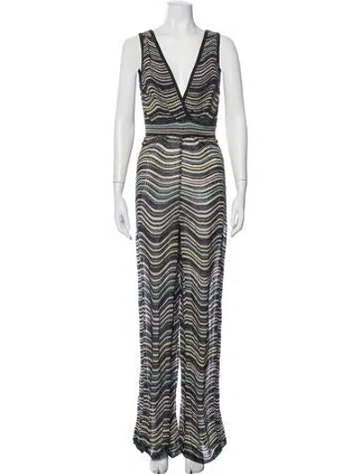 Pre-owned Missoni Striped V-neck Jumpsuit In Multi