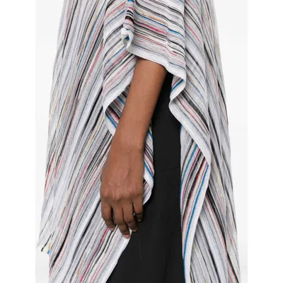 Missoni Striped V-neck Poncho In Multi