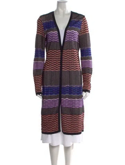 Pre-owned Missoni Striped V-neck Sweater In Black