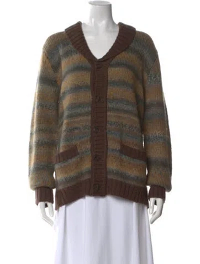 Pre-owned Missoni Striped V-neck Sweater In Blue