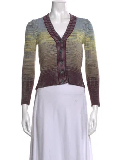 Pre-owned Missoni Striped V-neck Sweater In Blue