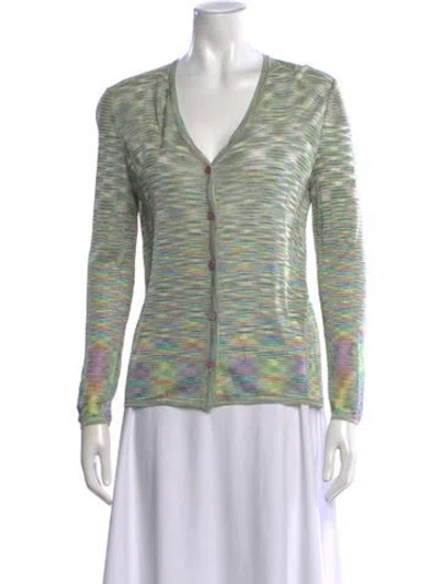 Pre-owned Missoni Striped V-neck Sweater In Blue