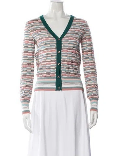 Pre-owned Missoni Striped V-neck Sweater In Blue