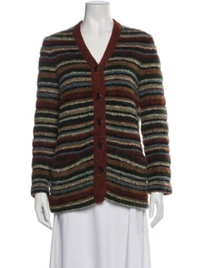 Pre-owned Missoni Striped V-neck Sweater In Green