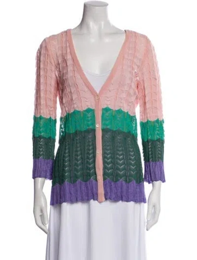 Pre-owned Missoni Striped V-neck Sweater In Multi