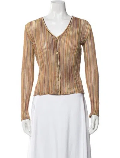 Pre-owned Missoni Striped V-neck Sweater In Multi