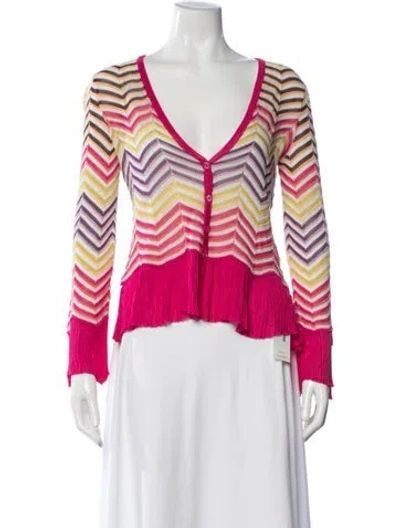 Pre-owned Missoni Striped V-neck Sweater In Multi
