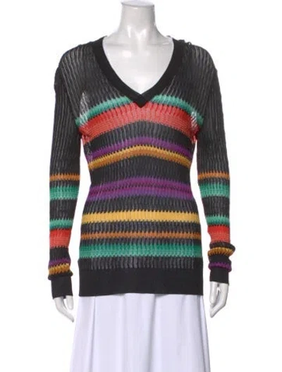 Pre-owned Missoni Striped V-neck Sweater In Multi