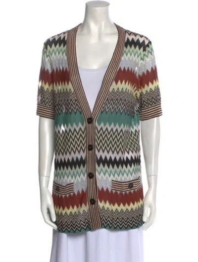 Pre-owned Missoni Striped V-neck Sweater In Neutral