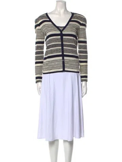 Pre-owned Missoni Striped V-neck Sweater In Neutral