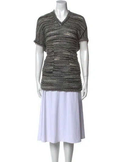 Pre-owned Missoni Striped V-neck Sweater In Neutral