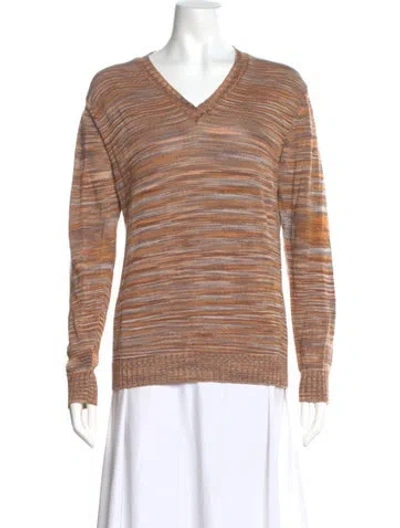 Pre-owned Missoni Striped V-neck Sweater In Neutral