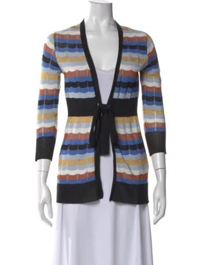 Pre-owned Missoni Striped V-neck Sweater In Neutral