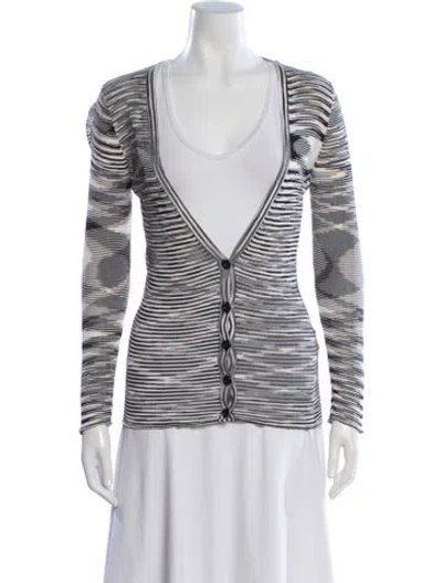 Pre-owned Missoni Striped V-neck Sweater In Neutral