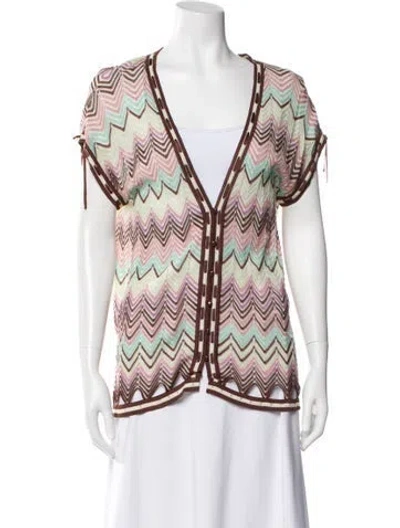 Pre-owned Missoni Striped V-neck Sweater In Neutral